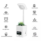 Multifunctional smart hydroponic plant pot with calendar, diffuser and desk lamp