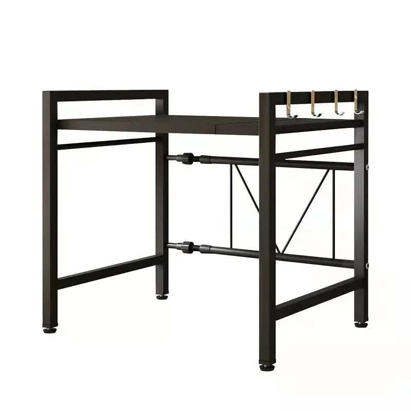 Carbon Steel Retractable Double-Layer Kitchen Shelf – Milo
