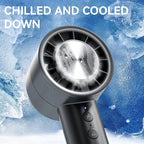 Brisano AirCool Mini Hand Fan with Cooling Function | 5 Speeds | LED Display & USB Charging | Quiet & Portable | For Travel, Office & Outdoor