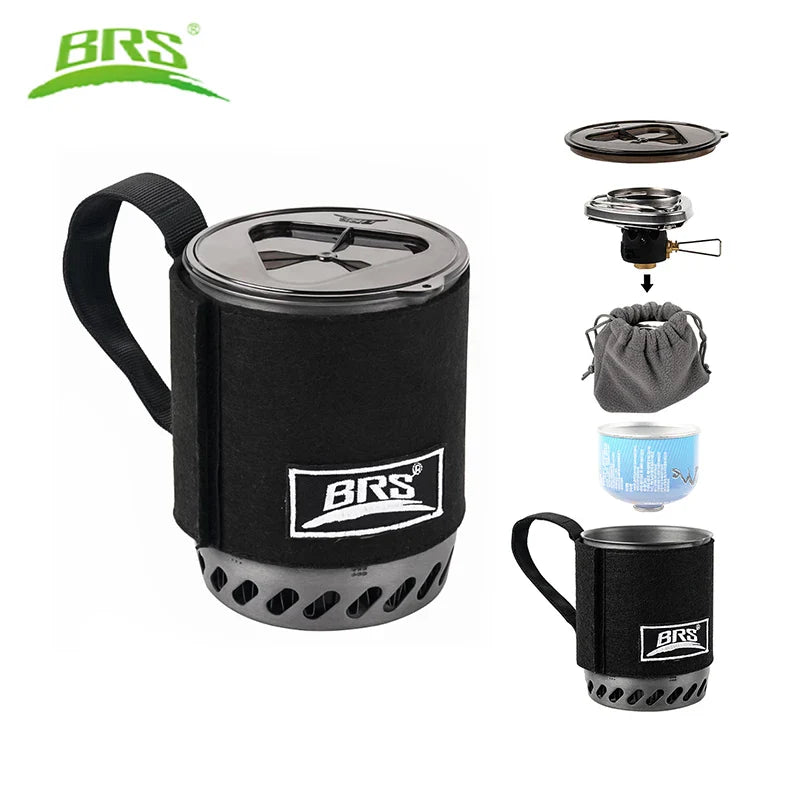TrailFlame Ultra-light BRS-61 Camping Stove with Integrated Heat Storage Pot | Outdoor Gas Stove for Trekking & Backpacking