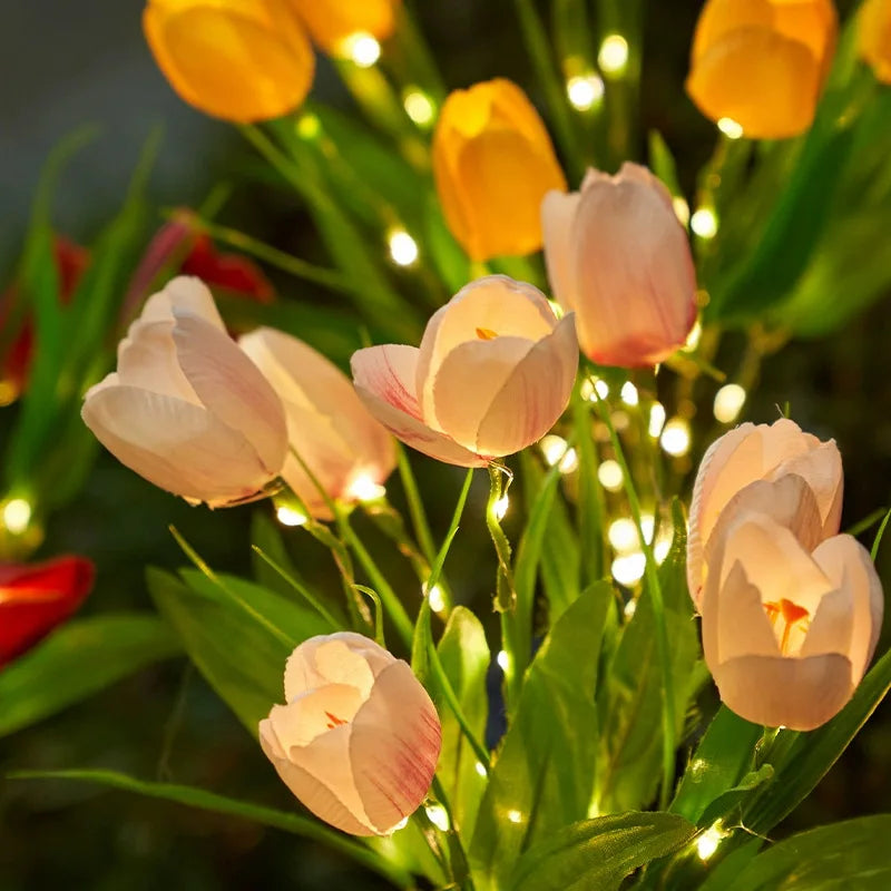 GlowPetal Solar tulip | Decorative light for garden & balcony | LED light & weatherproof | Tulip shape with solar panel
