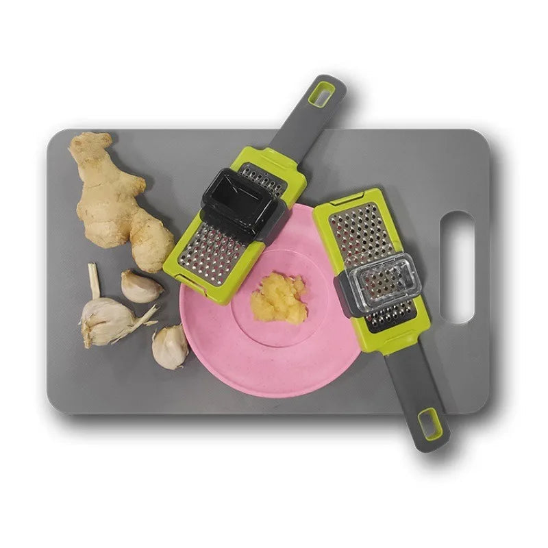 ZESTIRO Garlic-Ginger Grater | Manual Stainless Steel Press | Ergonomic Chopper for Onion, Garlic & Ginger | Non-Slip & Efficient