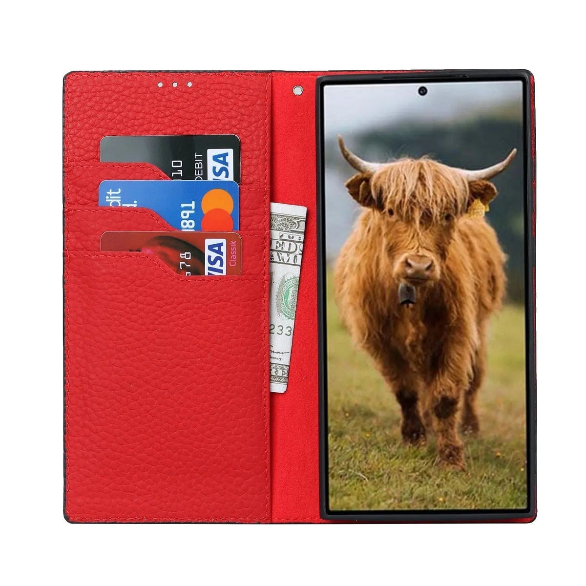 genuine leather wallet case for Samsung Galaxy S23 Ultra
