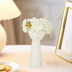 Nordic Girl Head Flower Resin Vase Statue Flower Flower Vases for Office Desktop Dried Flowers Ornaments Decor Container