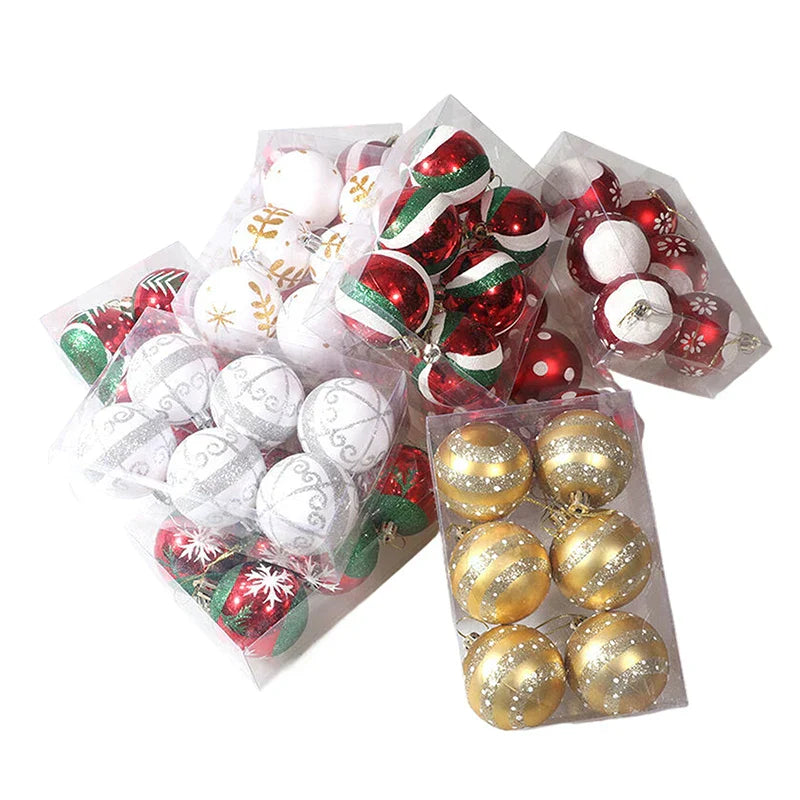 Elegant Snowflake Christmas Baubles Set – High-quality Christmas ornaments in red, white and gold, perfect for festive tree decoration at Christmas
