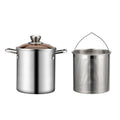 Crisplora FryMaster Stainless Steel Frying Pot 3 L with Strainer & Lid | Tempura Fryer with Tongs