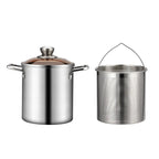 Crisplora FryMaster Stainless Steel Frying Pot 3 L with Strainer & Lid | Tempura Fryer with Tongs