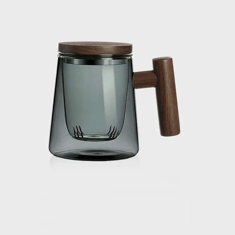 Ultramodern Glass Tea Cup with Filter and Lid