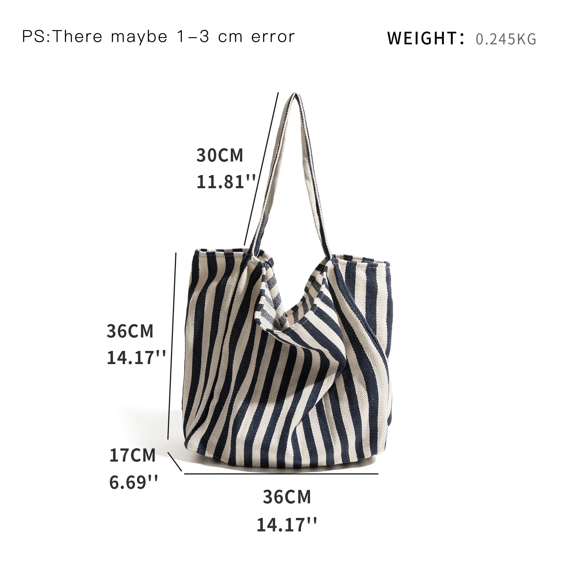 Striped linen tote bag