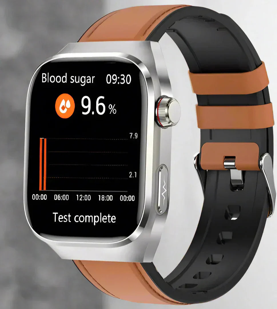Advanced Health Smartwatch with ECG, Blood Glucose Monitoring, 2.04-Inch AMOLED Display – Waterproof Fitness Tracker