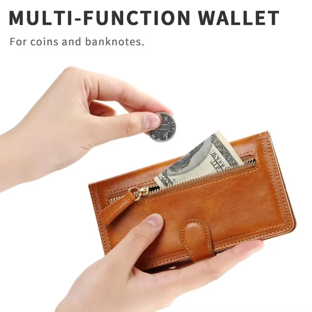 Premium Leather iPhone Flip Wallet & Stand Case