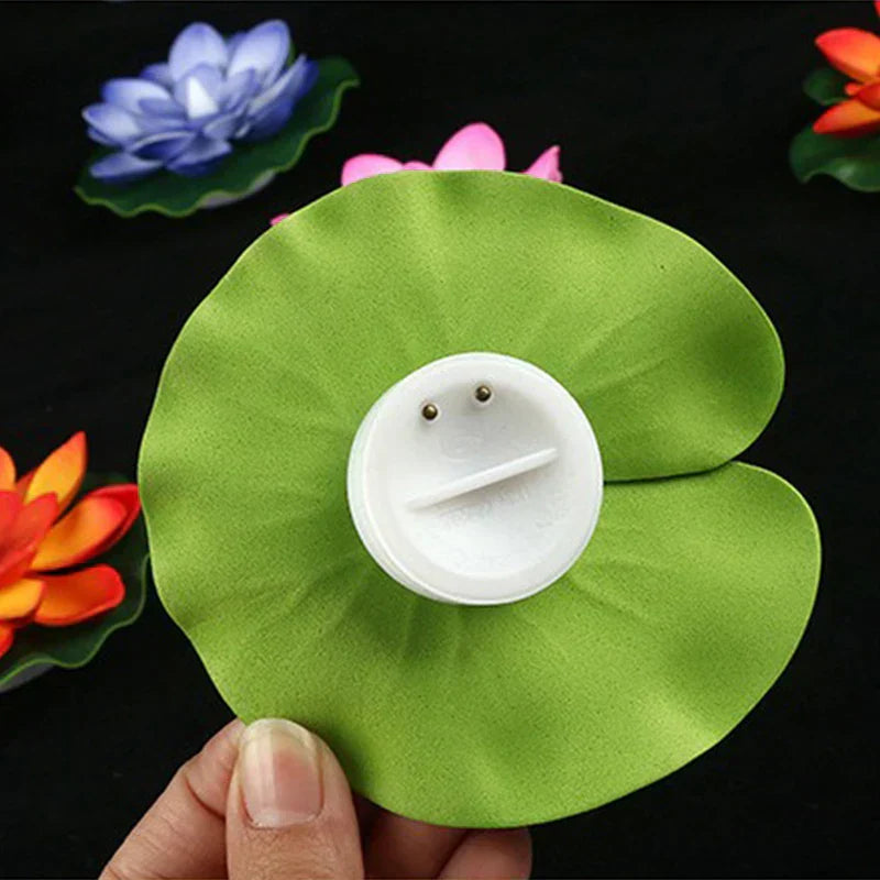 GlowLotus Solar Lotus Lamp | Water Sensor | Warm White Light for Pond & Garden