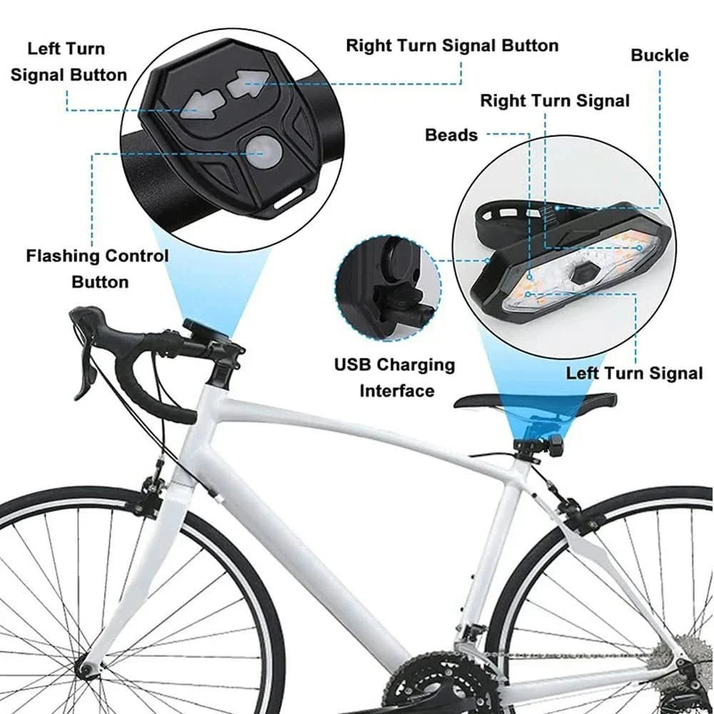 Rechargeable bicycle rear light with remote control & 32 LEDs