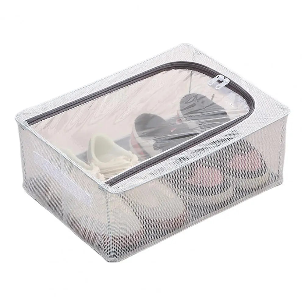 Foldable Stackable Shoe Storage Organizer, Clear Design