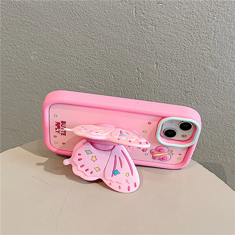 Lovely 3D Folded Butterfly Shockproof iPhone Case