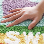 Heart-Shaped Rainbow Tufted Mat