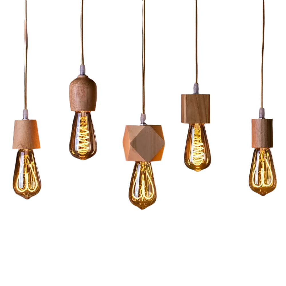 Handcrafted wooden pendant lamp with a naturally warm aura and timeless charm
