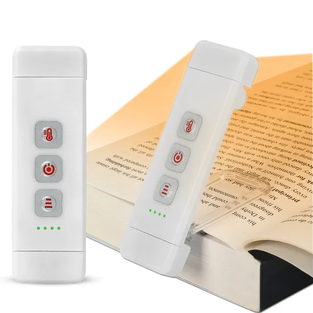 Clip-on book light, USB rechargeable reading light with timer, portable LED bookmark light for bedside & desk