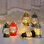 Battery-powered LED hanging lantern in antique design - Portable decorative lantern for indoor and outdoor use, ideal for garden & balcony