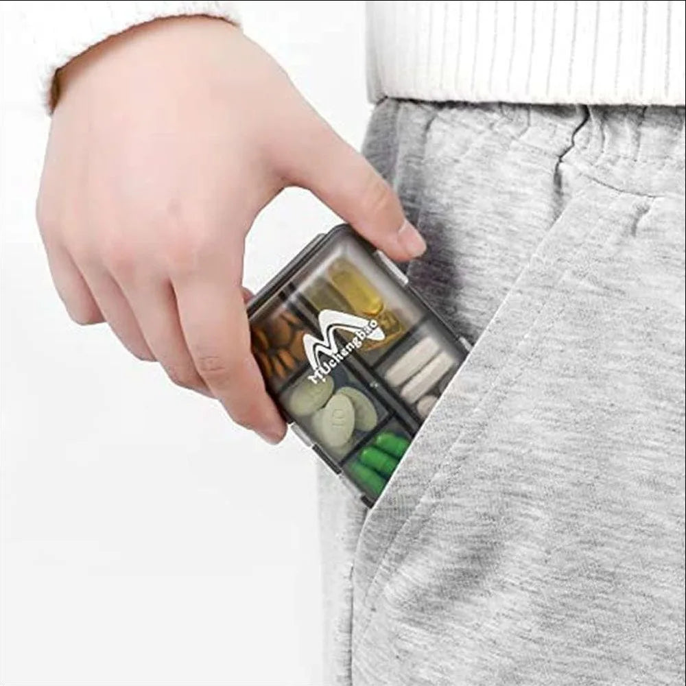 MediPocket Travel Pill Case | Moisture-Proof & Compact | 4–12 Compartments | For Vitamins & Medications on the Go