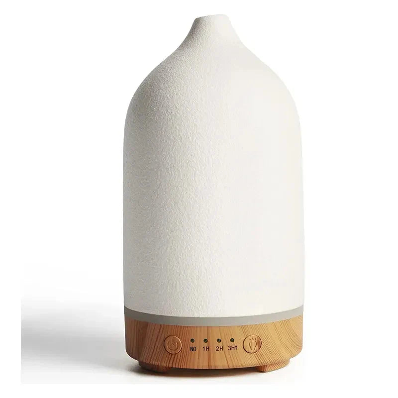 Aromisca Ceramic Aroma Diffuser | 100 ml Ultrasonic Air Humidifier | 7 LED Colors & Timer | Handcrafted Design