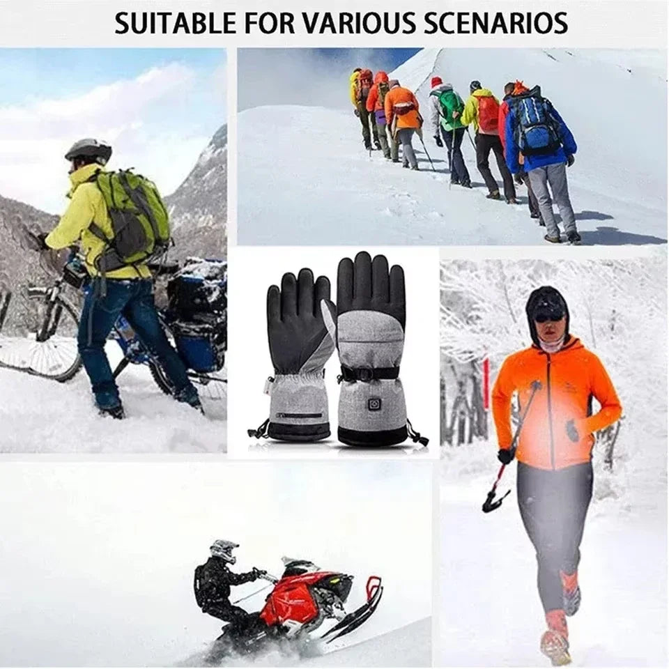 Heated Gloves ThermoRide | Waterproof & Windproof | Electric Winter Gloves for Motorcycle, Bicycle & Outdoor | Long-lasting Warmth