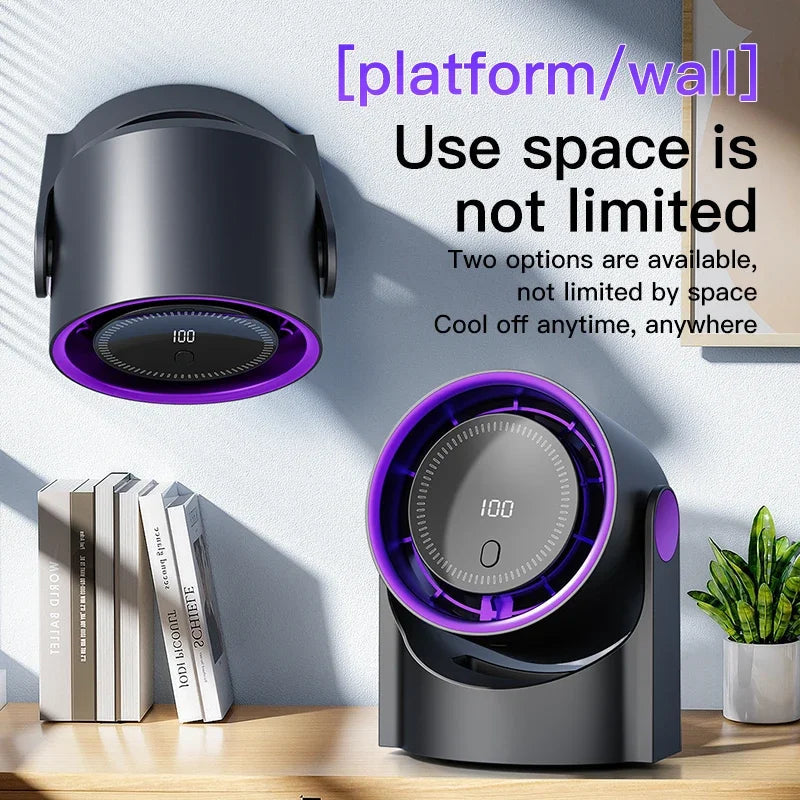 Aerolora Table Fan | Bladeless & Quiet | 100 Levels | USB Bladeless Fan
