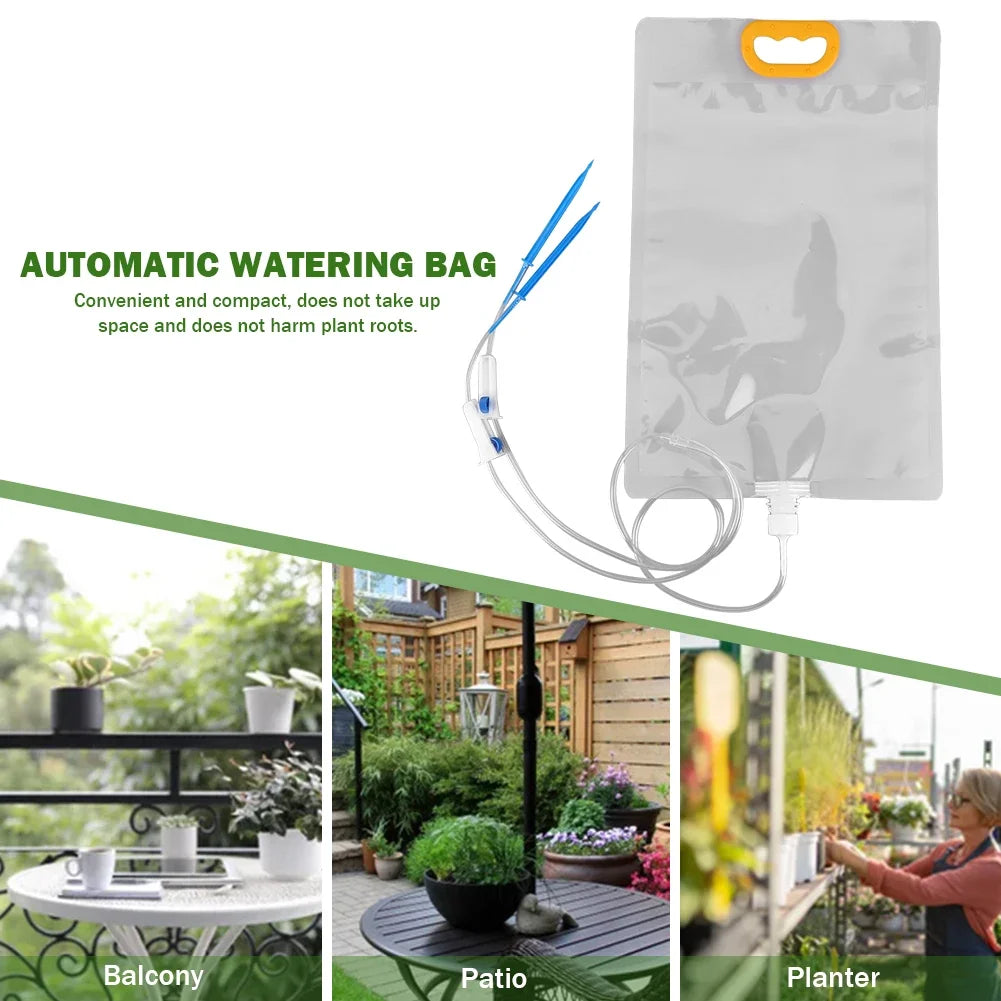 HydroLeaf Drip Bag | 3.5L Water Tank | Dual Outlet & Flow Regulator | For Balcony & Houseplants