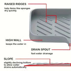 Silinova Drain Mat | Silicone Tray & Water Catcher | Heat Resistant & Hygienic