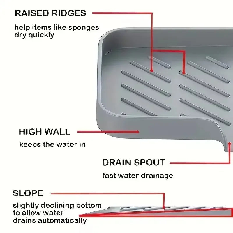 Silinova Drain Mat | Silicone Tray & Water Catcher | Heat Resistant & Hygienic