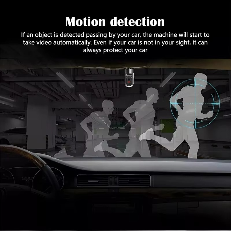 1080P HD 360° Rotating Mini ADAS Dash Camera with 32GB Card, Night Vision, Motion Detection, and 24H Parking Mode