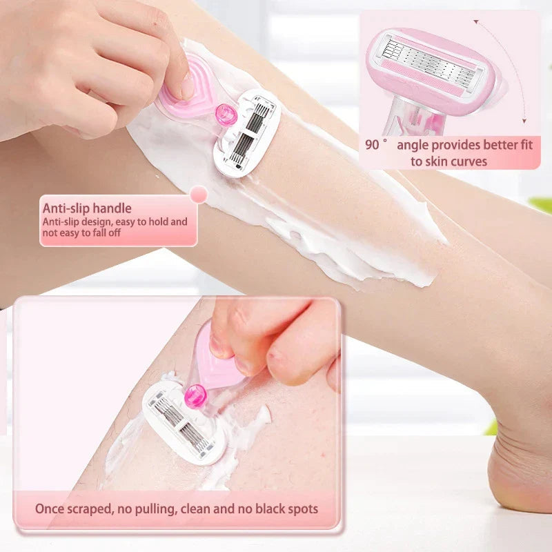 Compact Pink Lady Protective Razor Set