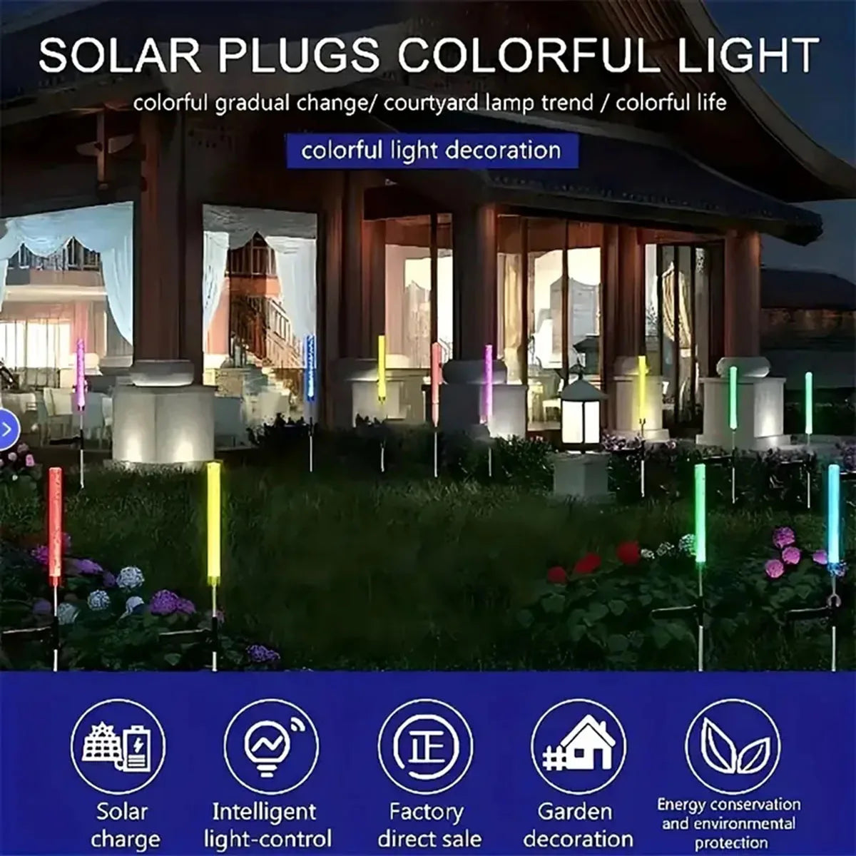 LumaFlair Solar Garden Light | Color Changing LED | Weatherproof | With Ground Spike