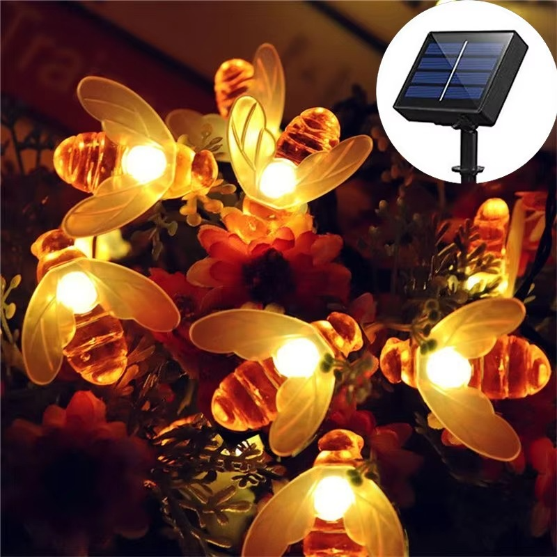 Enchanting Solar-Powered Bee String Lights with Multiple Modes
