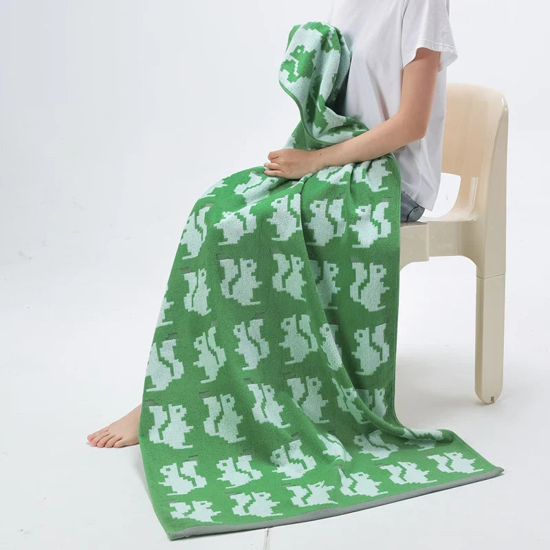 Reversible Animal Print Cotton Towel