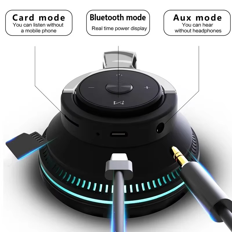 Foldable Bluetooth 5.1 Wireless Stereo Headset with Microphone for Mobile and Tablet