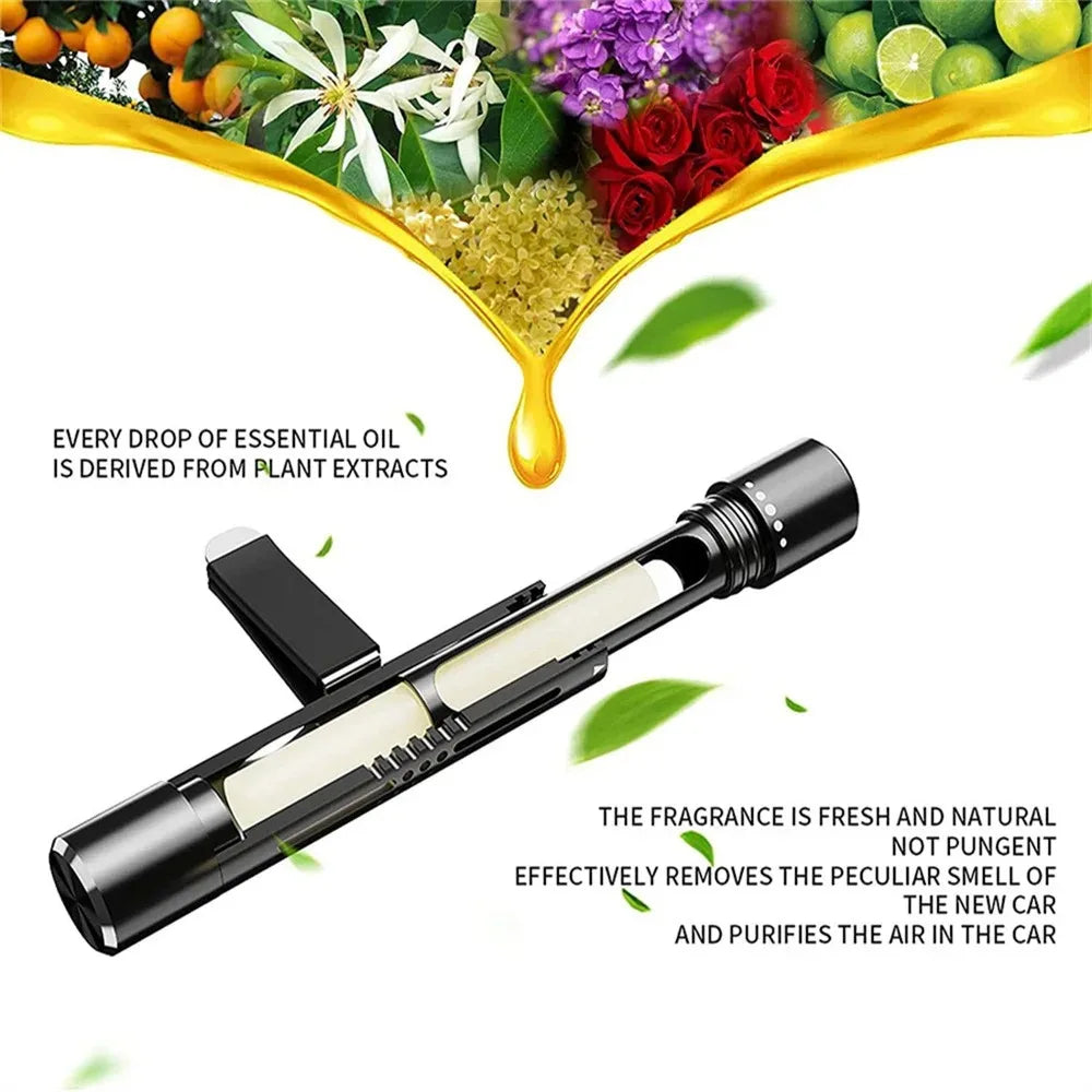 Brisano Car Fragrance Clip | Natural & Refillable | Metal Housing & Fragrance Control | For Air Vents