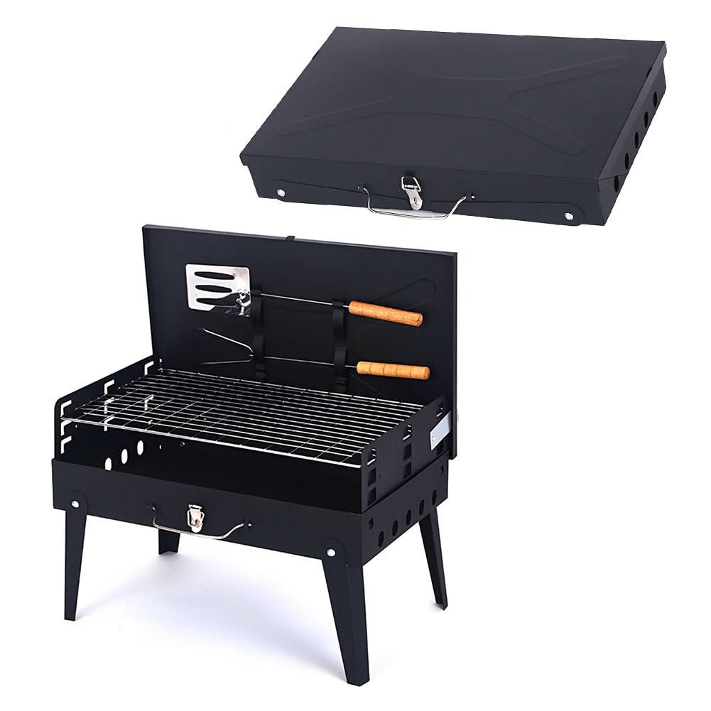 Folding Steel Grill for Mobile BBQ & Spontaneous Grilling Fun