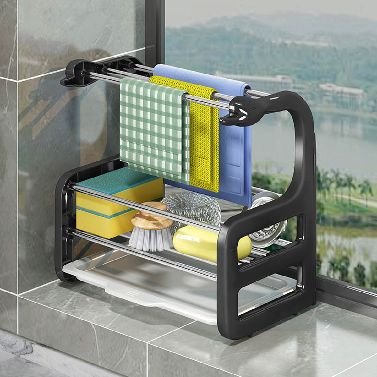 Creative Kitchen Sponge Holder Drain Rack