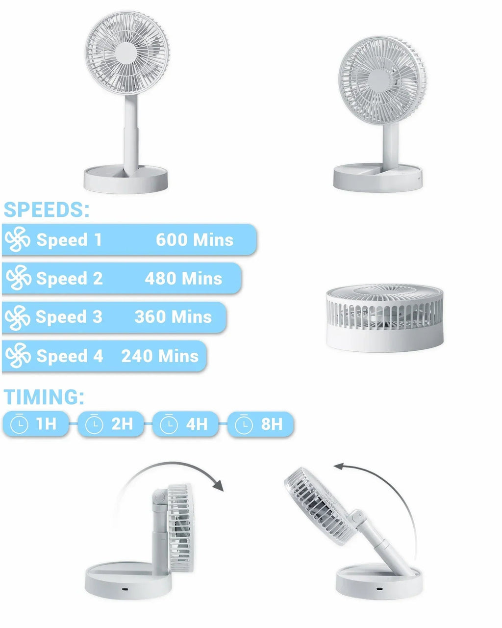 AirFlow Mini-Fan | Quiet & Compact | 4 Speed Levels