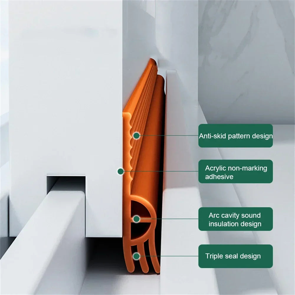 ThermoBlock Door Seal | PVC Draft Stopper | Noise Protection | 2m Cuttable