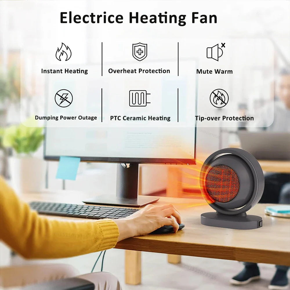 HotAir Mini PTC Heater | 380W | Overheat Protection & Constant Temperature | Portable with EU Plug