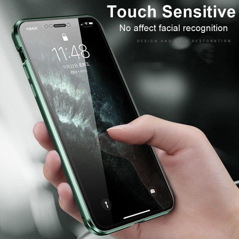 Metal case with lens protection
