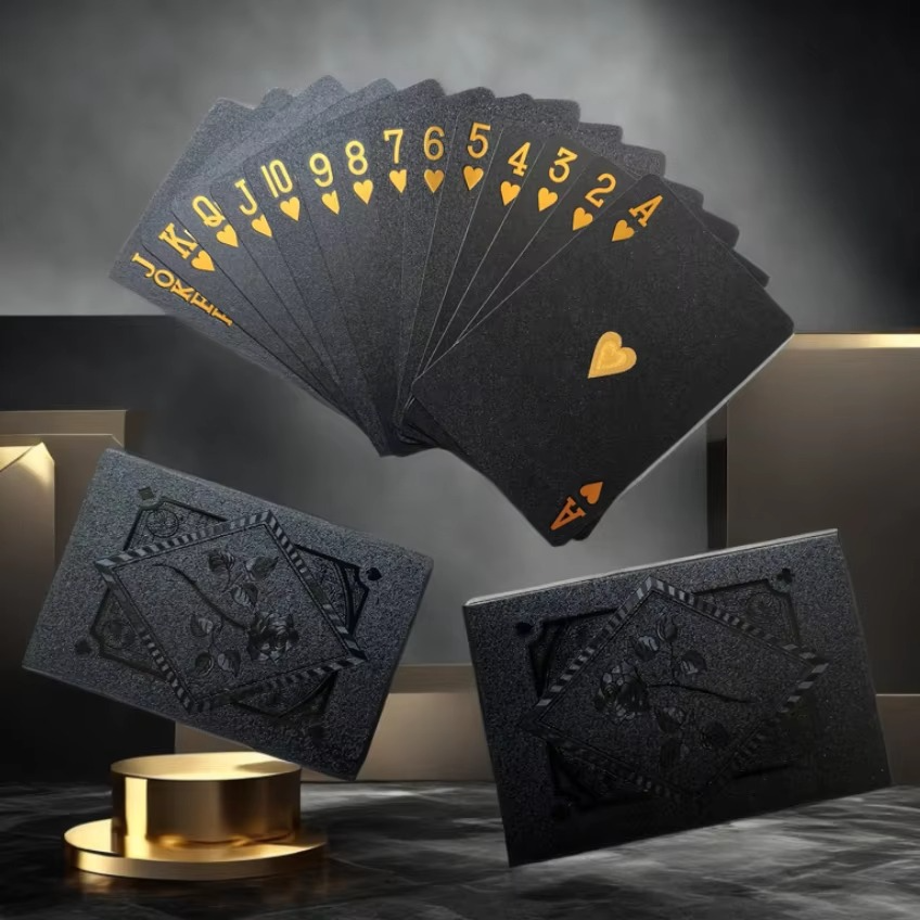 Luxury Black & Gold Waterproof Poker Playing Cards