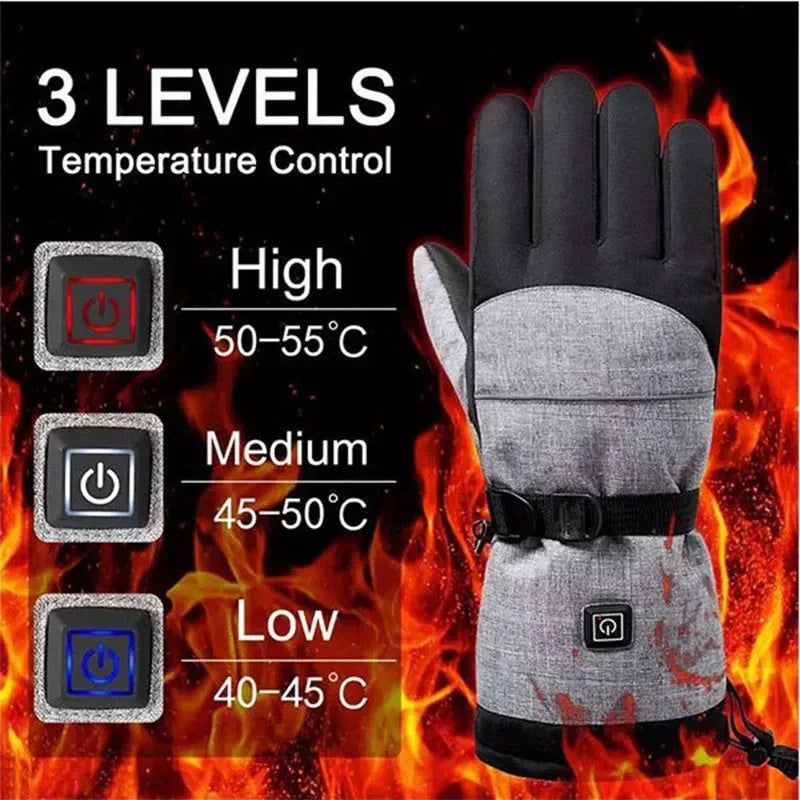 Heated Gloves ThermoRide | Waterproof & Windproof | Electric Winter Gloves for Motorcycle, Bicycle & Outdoor | Long-lasting Warmth