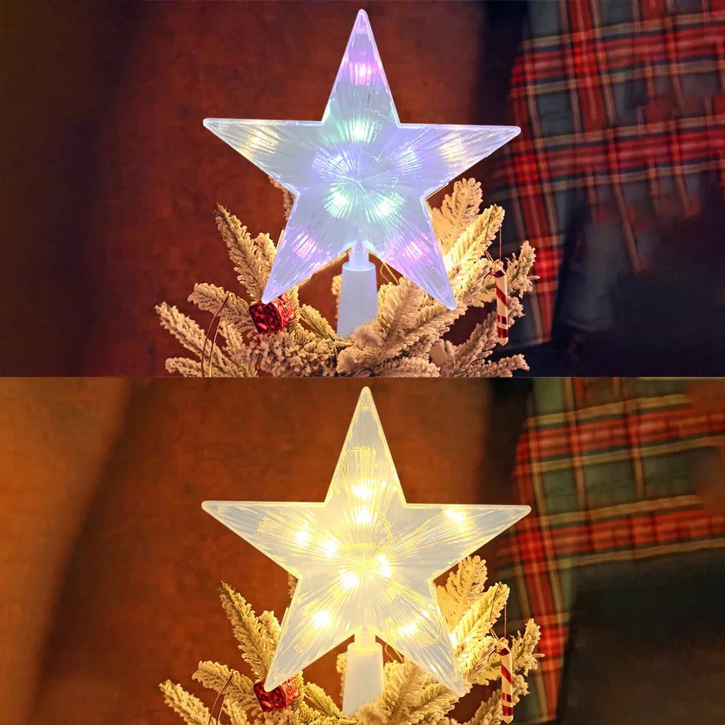 Bright Christmas Star – LED Illuminated Tree Topper for Christmas Tree, Sparkling Christmas Decoration for Festive Lighting and Elegant Decor
