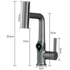 Faucet with Waterfall Jet Temperature Display and Adjustable Sprayer