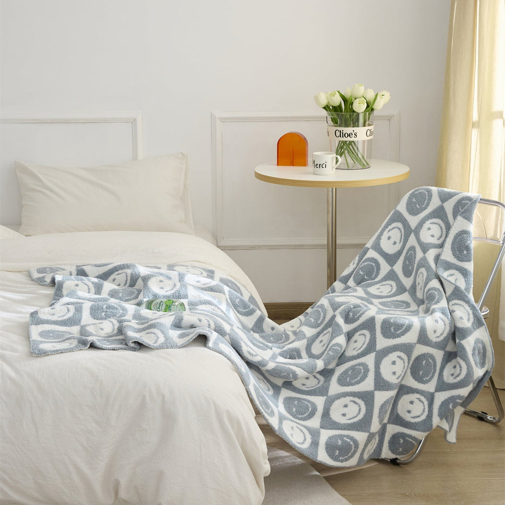 Smiley Checkered Blanket