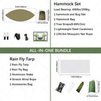 Nomaterra Hammock | With Mosquito Net & Tarp | Ultralight & Weatherproof | For Outdoor & Trekking