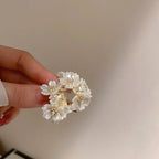 Round Floral Accented Elegant Earrings